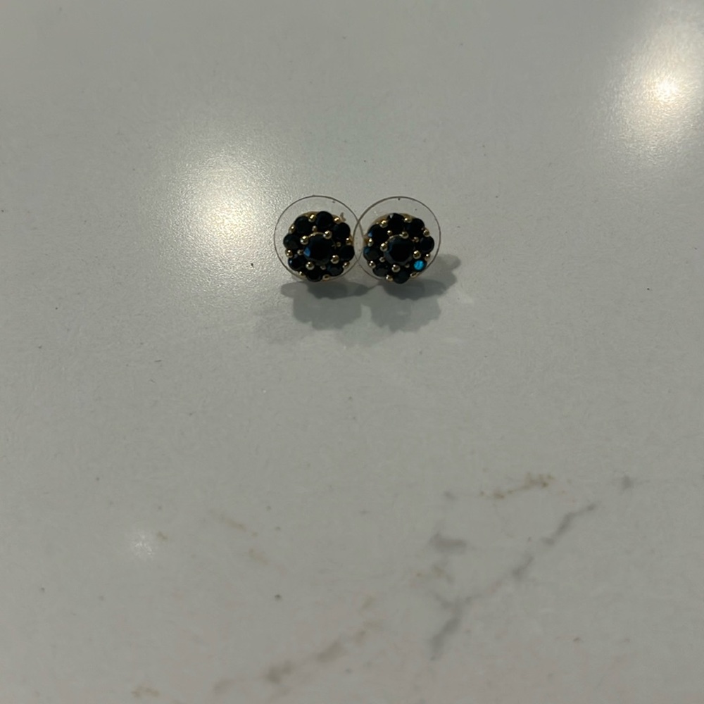 Kate Spade black flower earrings